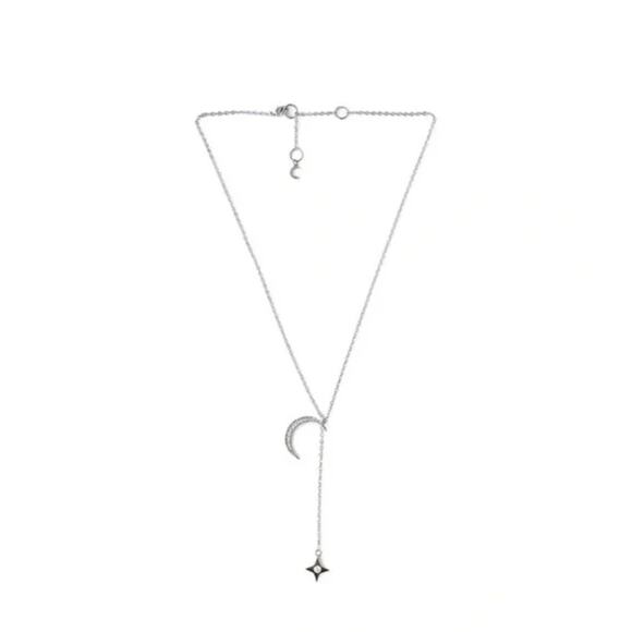 LILI CLASPE Silver Plated Rope The Moon Necklace Lariat New in Box - Picture 1 of 5